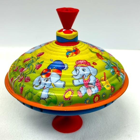 Vintage LBZ tin litho anthropomorphic kitsch spinning top from West Germany - Picture 3 of 14